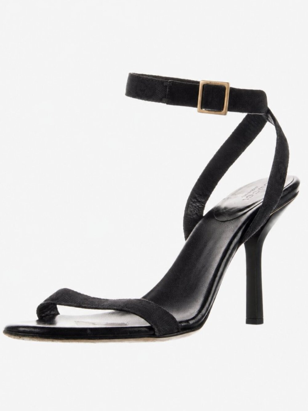 Gucci Monogram Canvas Ankle-Strap Sandals